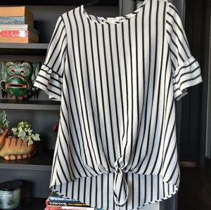 High low striped top